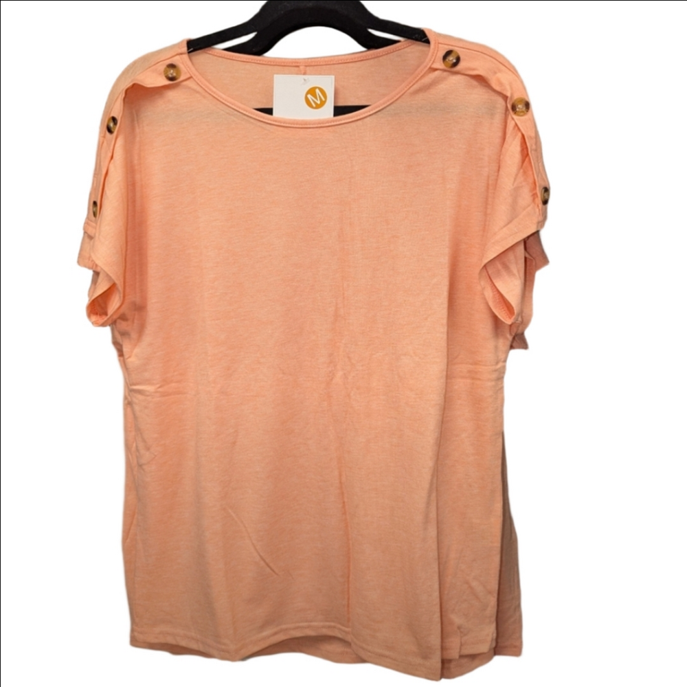 NWT, Orange Button Accent Top Size Small & 2xl